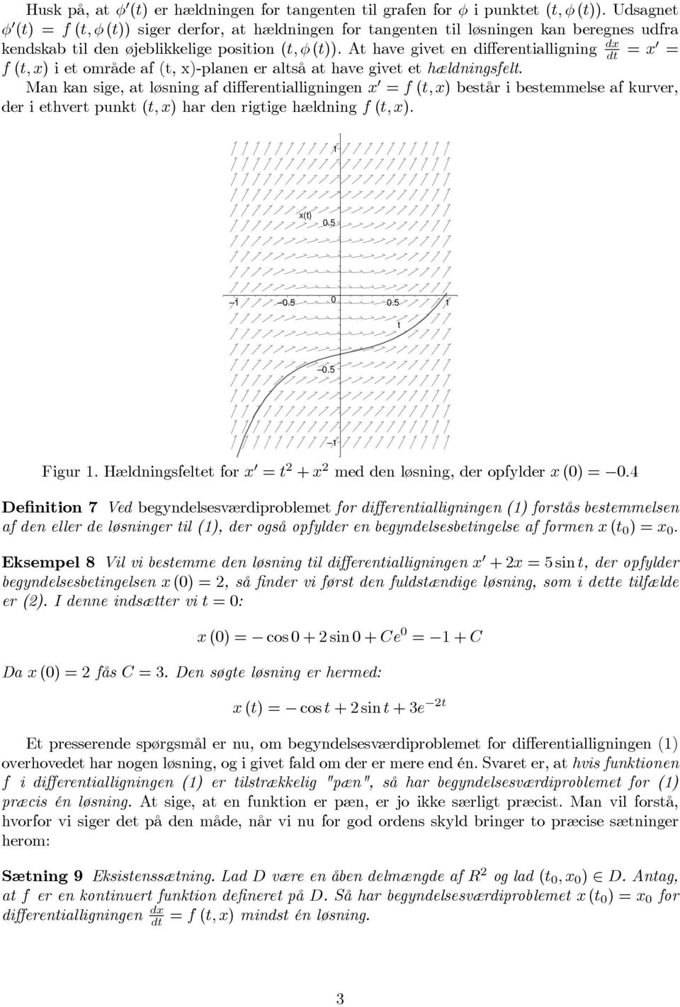 At have givet en differentialligning dt =x = f(t,x)ietområdeaf(t,x)-planeneraltsåathavegivetethældningsfelt.