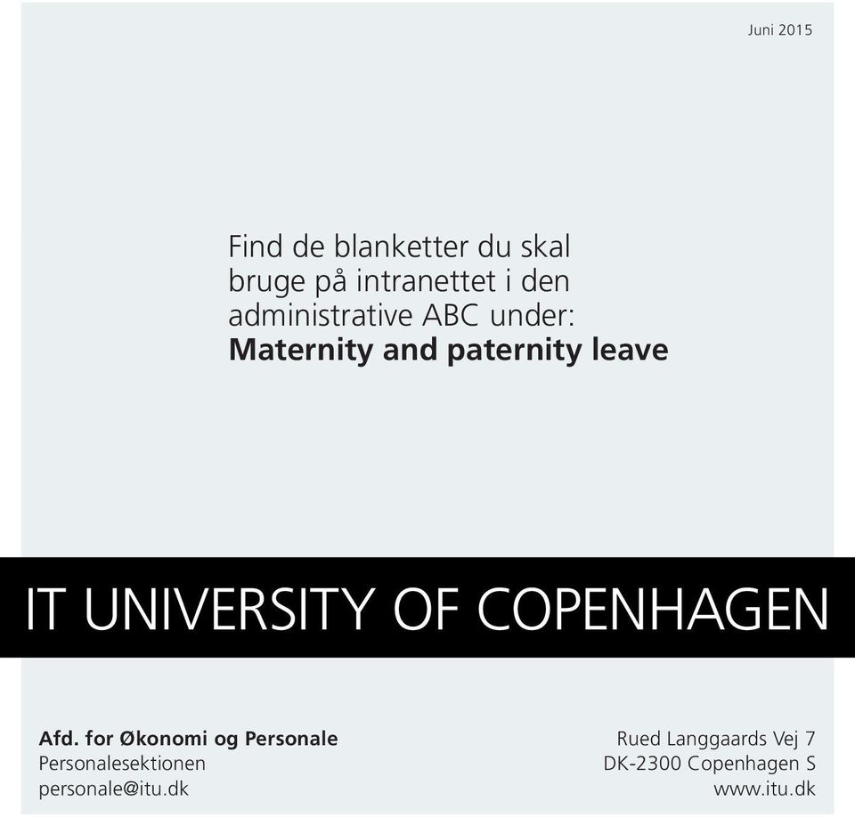 UNIVERSITY OF COPENHAGEN Afd.
