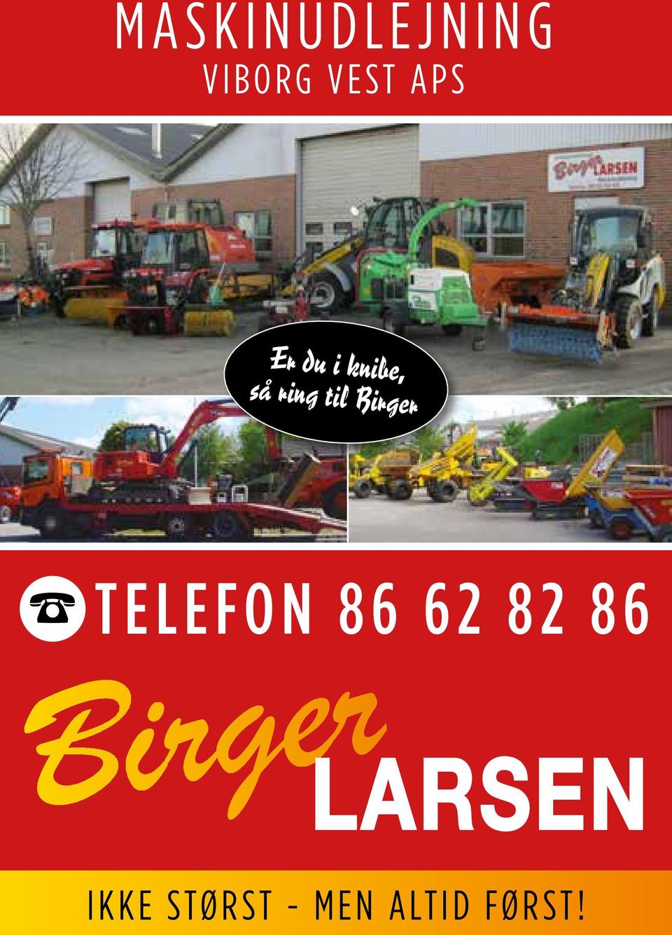 Birger % TELEFON 86 62 82 86