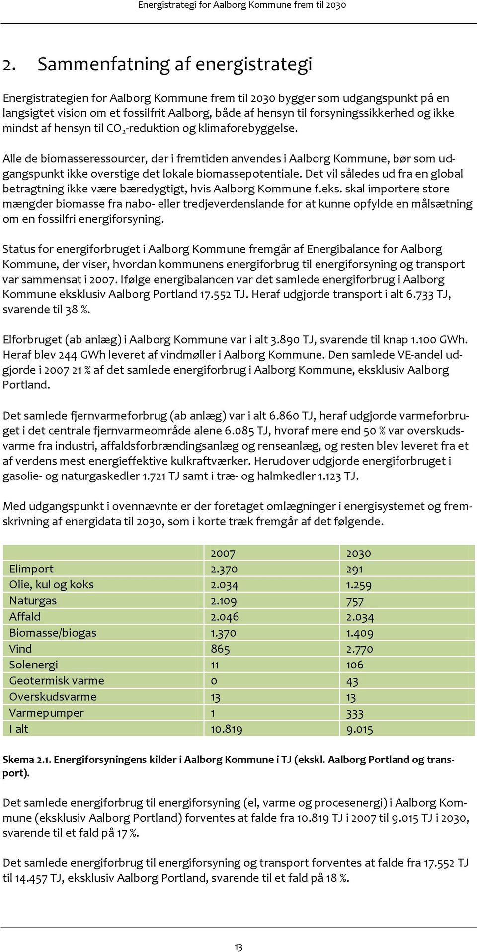 Alle de biomasseressourcer, der i fremtiden anvendes i Aalborg Kommune, bør som udgangspunkt ikke overstige det lokale biomassepotentiale.