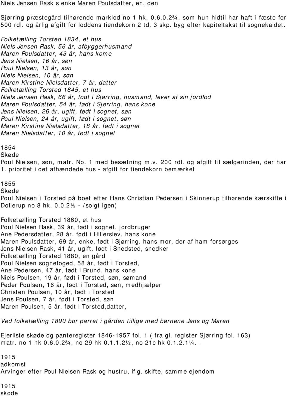 Komplet oversigt over Torsted-ejendommenes historie - PDF Gratis download