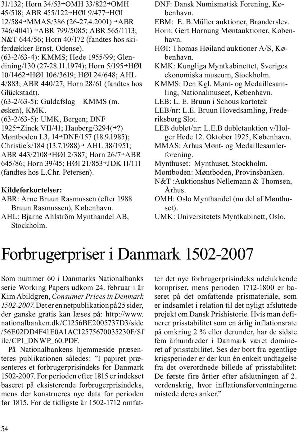(63-2/63-5): Guldafslag KMMS (m. øsken), KMK. (63-2/63-5): UMK, Bergen; DNF 1925 Zinck VII/41; Hauberg/3294(?) Møntboden L3, 14 DNF/157 