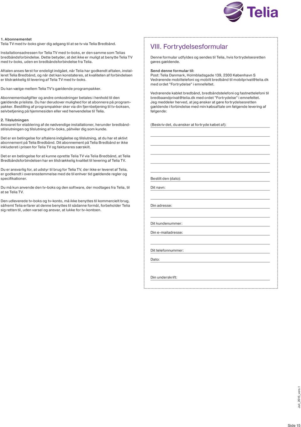 Vilkår for privatkunder i Telia - PDF Free Download