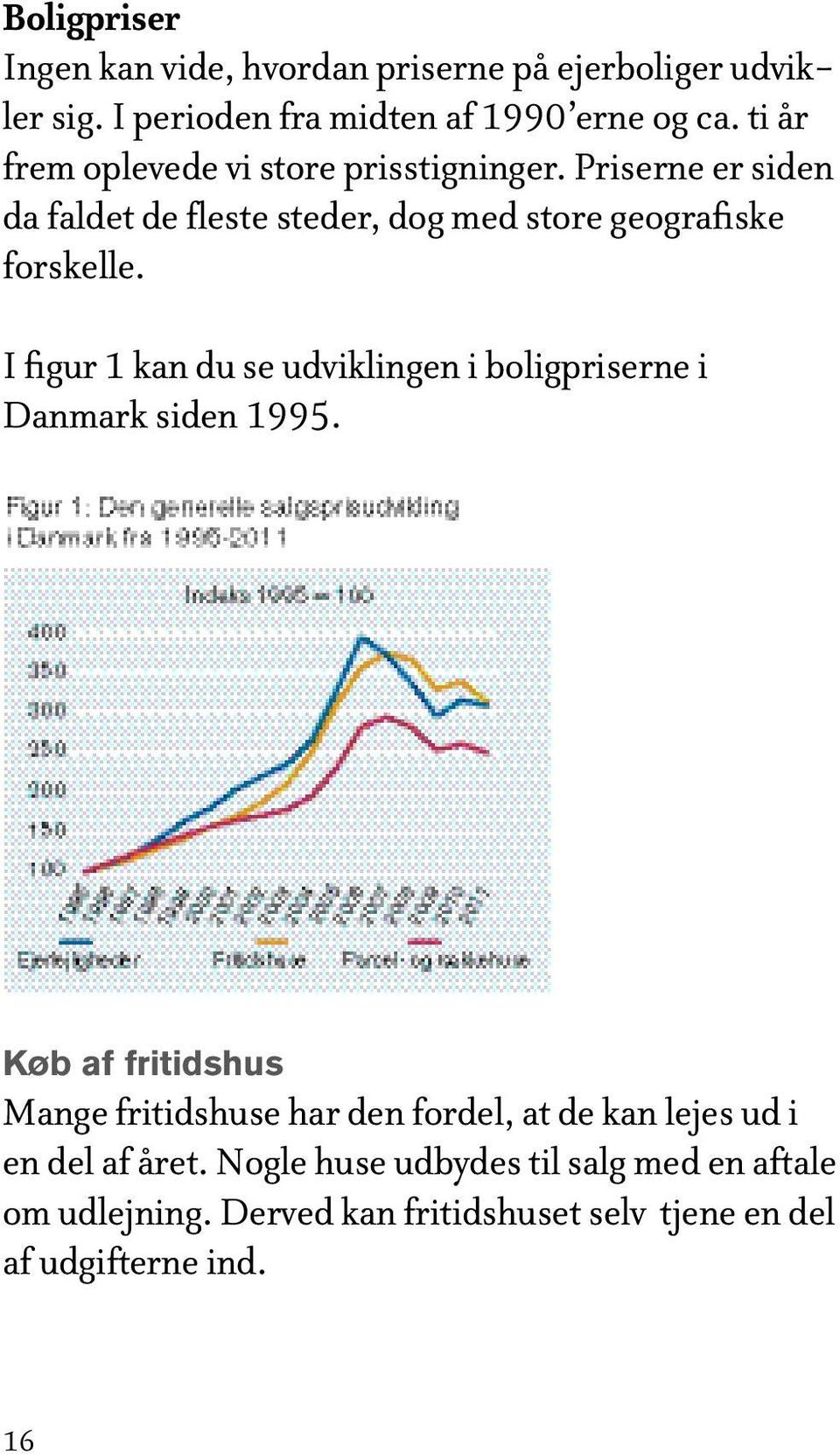 I figur 1 kan du se udviklingen i boligpriserne i Danmark siden 1995.