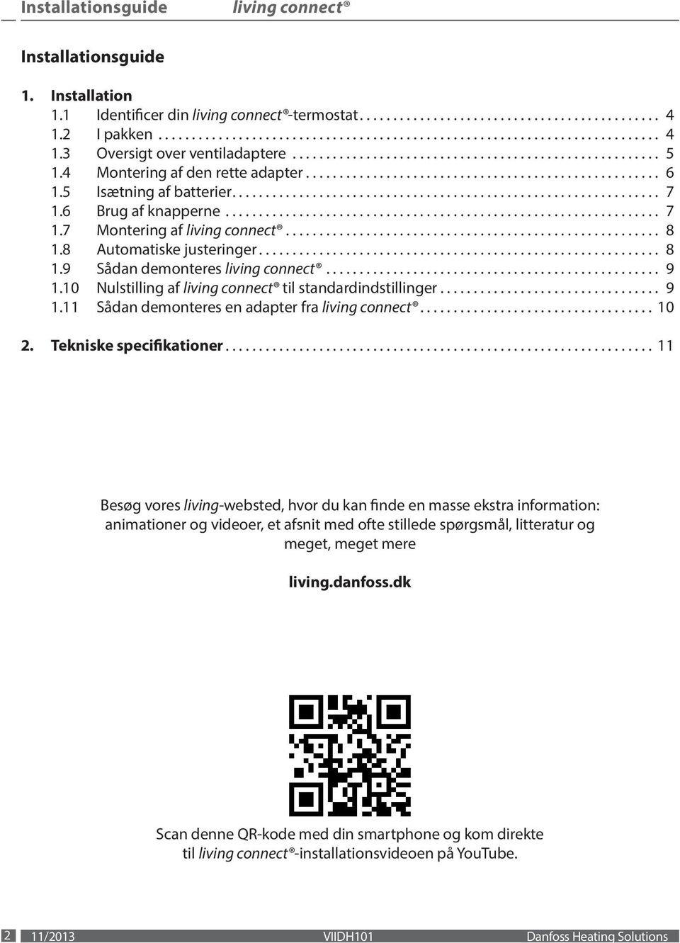 Installations- og brugervejledning living connect Elektronisk  radiatortermostat - PDF Gratis download