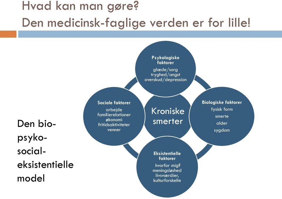 biopsykosocialeksistentielle model Sociale faktorer arbejde familierelationer økonomi