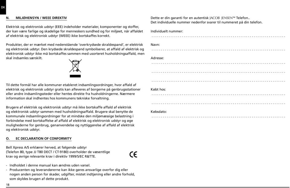 Telephone 80 DECT JACOB JENSEN. Vejledning Bruksanvisning Manual del  usuario. Generation to generation - PDF Gratis download