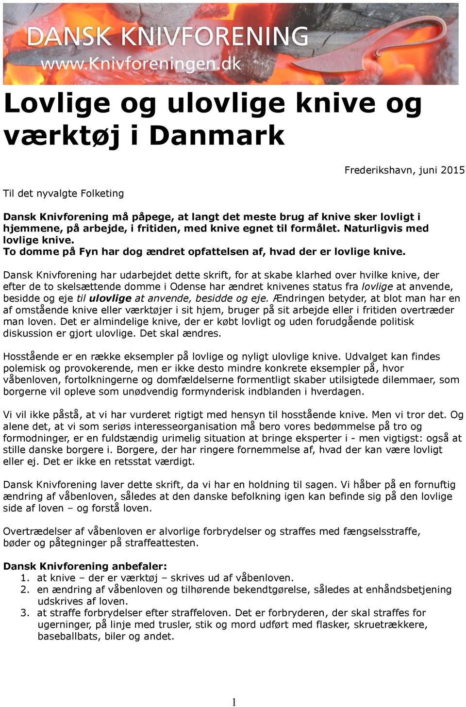 Lovlige og ulovlige knive og værktøj i Danmark - PDF Gratis download