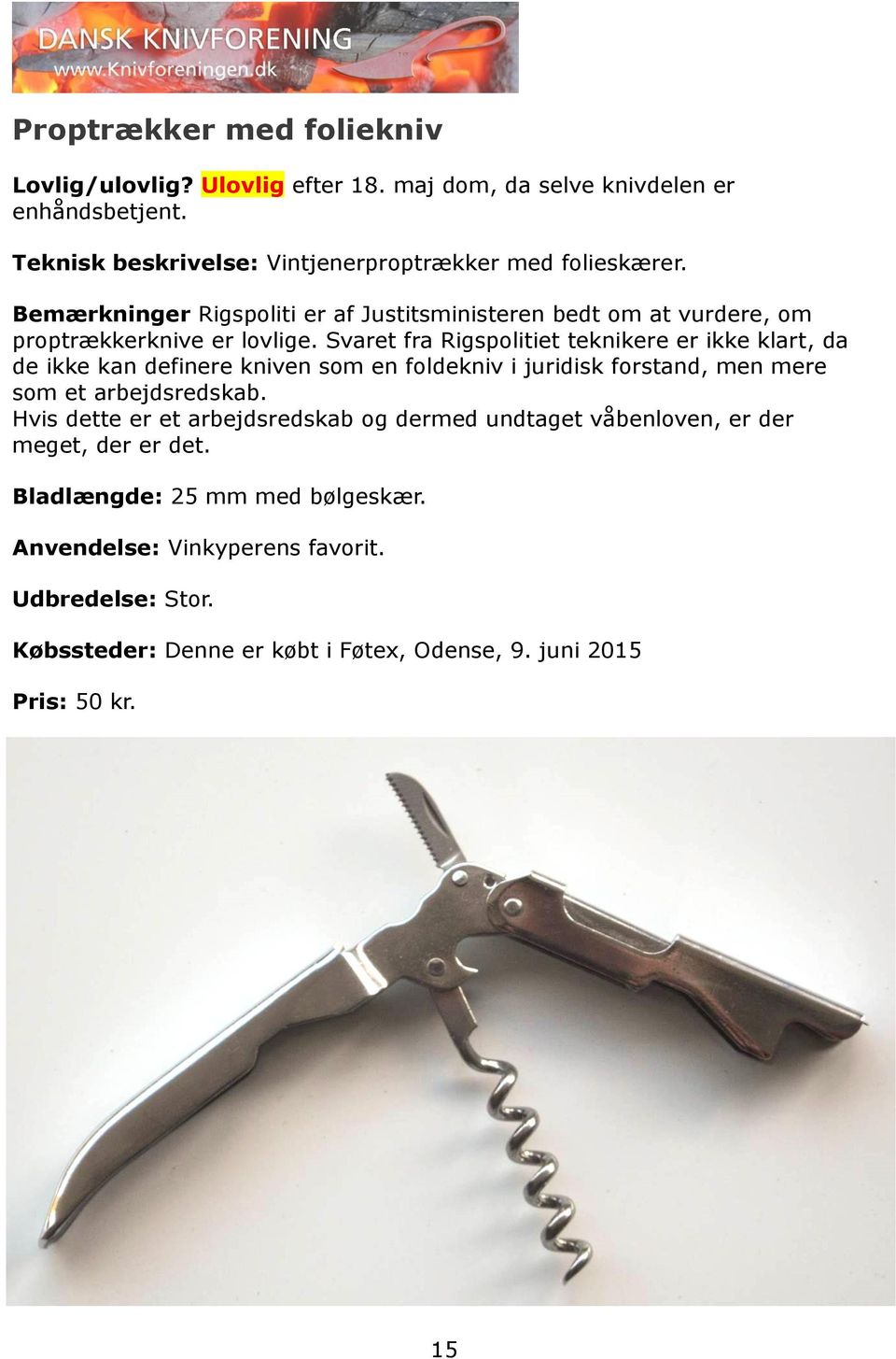 Lovlige og ulovlige knive og værktøj i Danmark - PDF Gratis download