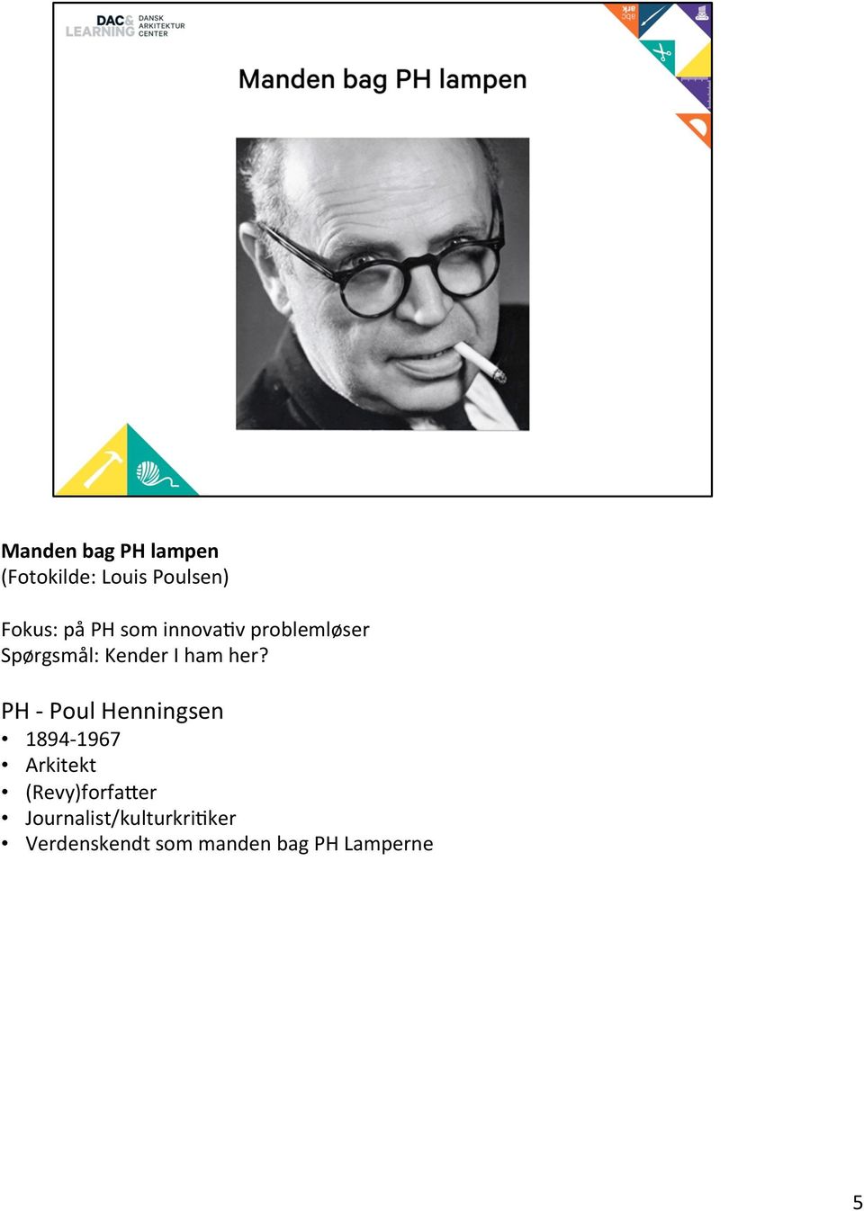 PH - Poul Henningsen 1894-1967 Arkitekt