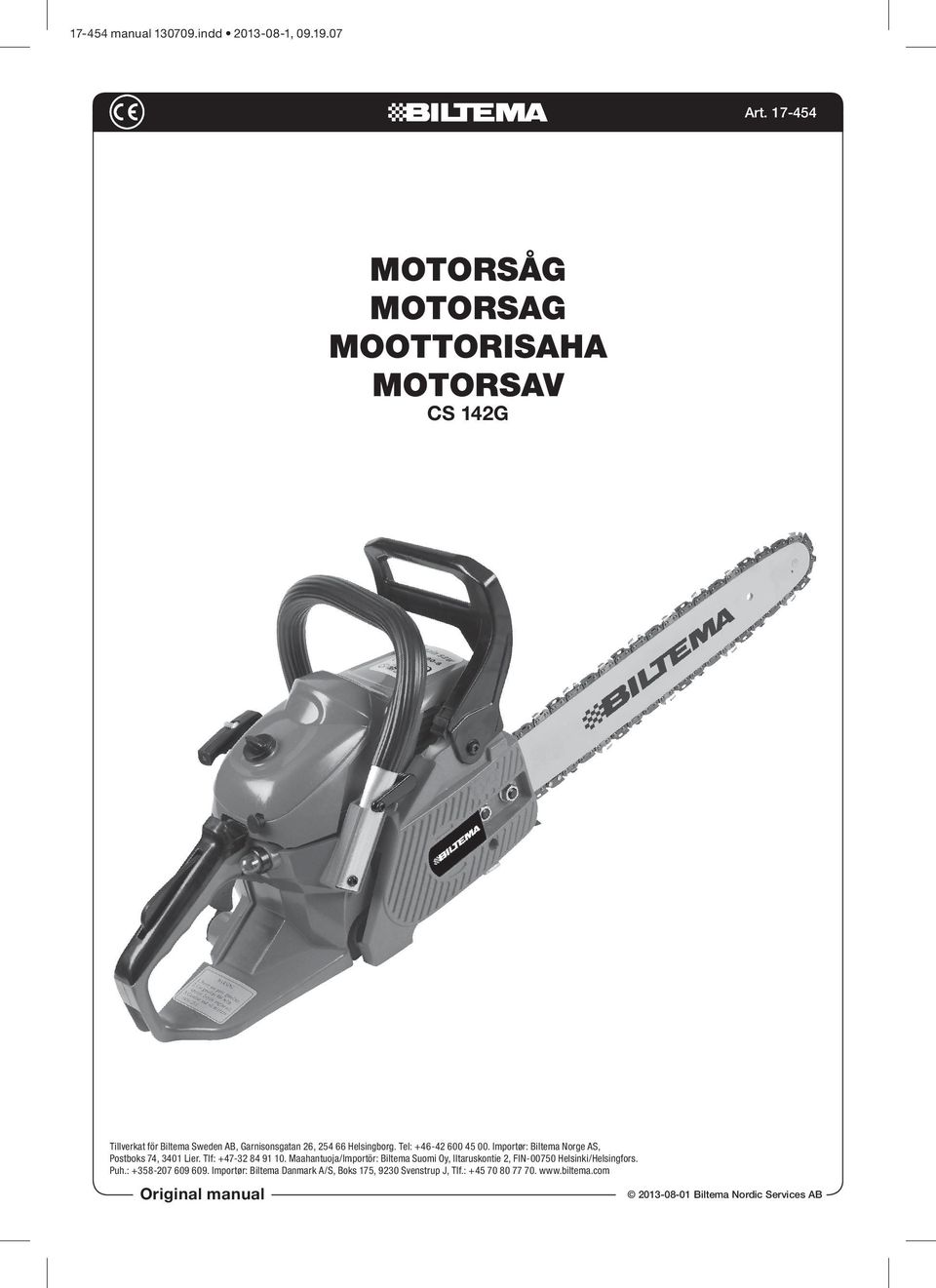 Motorsåg Motorsag Moottorisaha Motorsav CS 142G - PDF Free Download