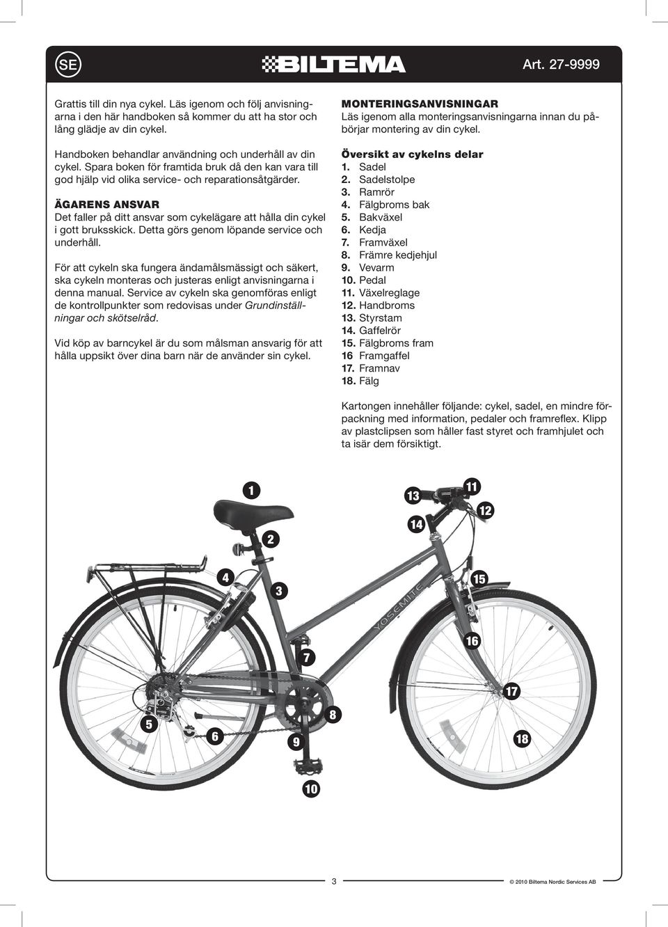 Ägarhandbok Användning och underhåll av din cykel. Eierhåndbok Bruk og  vedlikehold av sykkelen - PDF Free Download