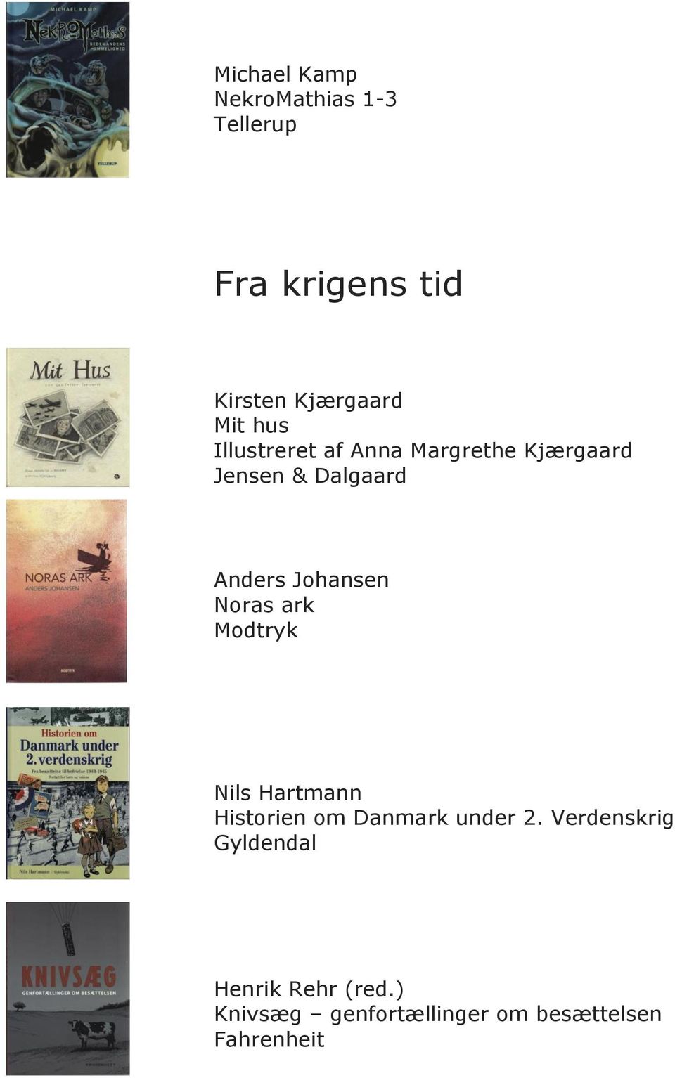 Johansen Noras ark Modtryk Nils Hartmann Historien om Danmark under 2.