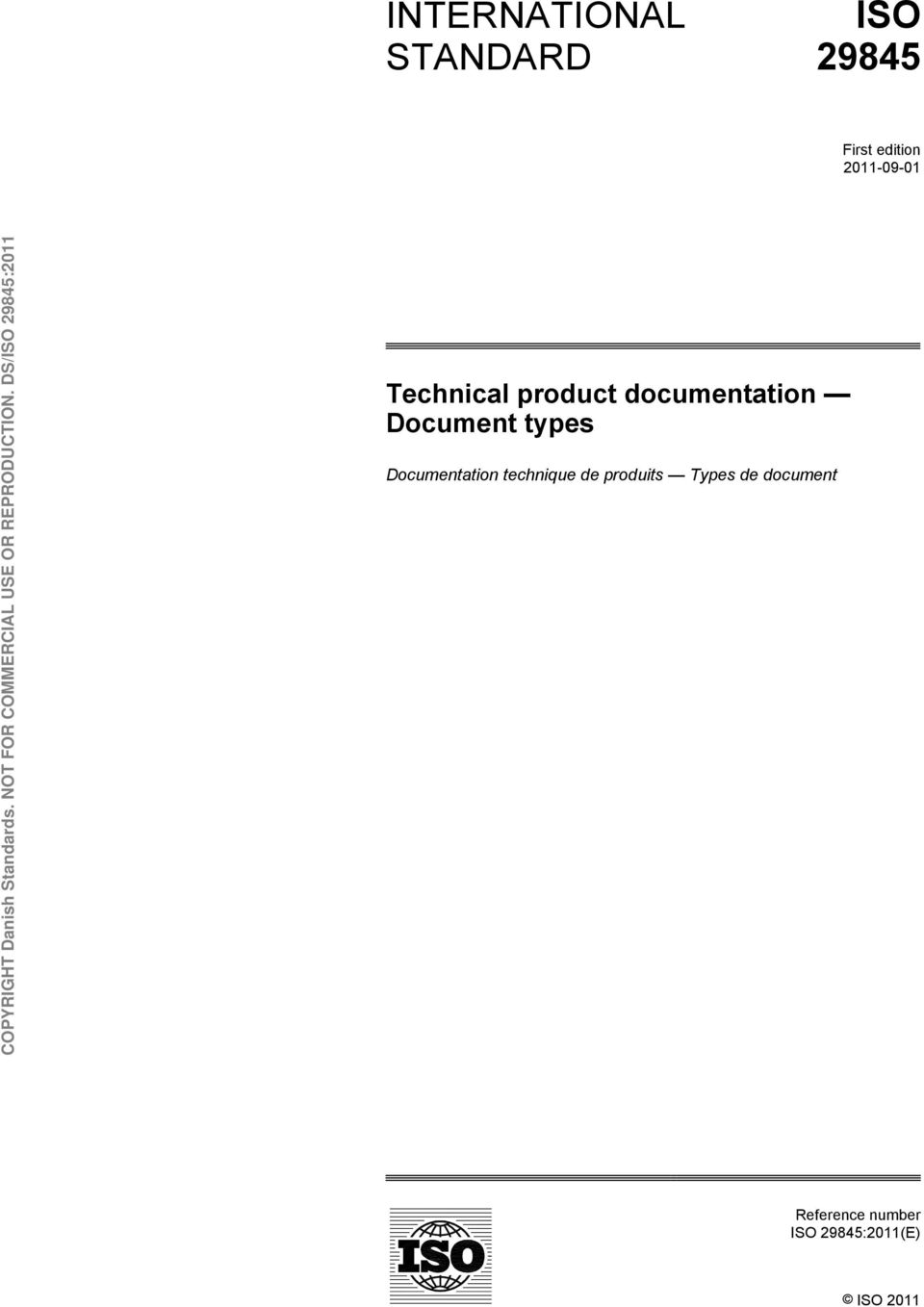 Document types Documentation technique de produits