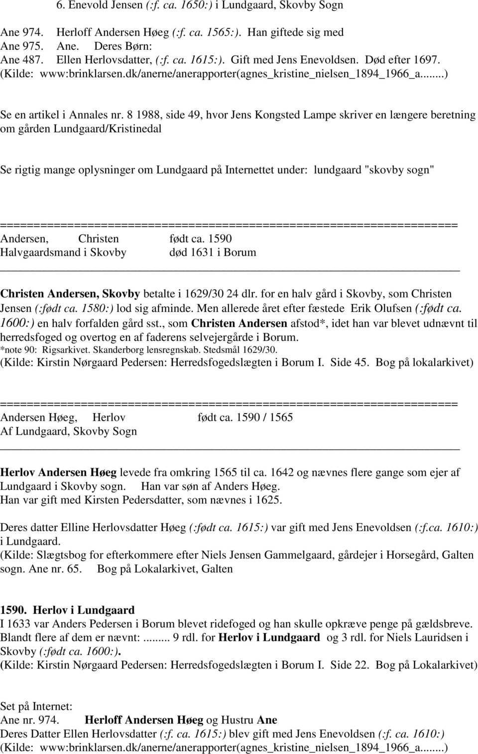 8 1988, side 49, hvor Jens Kongsted Lampe skriver en længere beretning om gården Lundgaard/Kristinedal Se rigtig mange oplysninger om Lundgaard på Internettet under: lundgaard "skovby sogn"