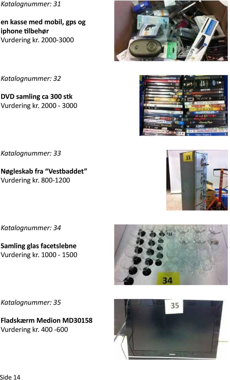 2000-3000 Katalognummer: 33 Nøgleskab fra Vestbaddet Vurdering kr.