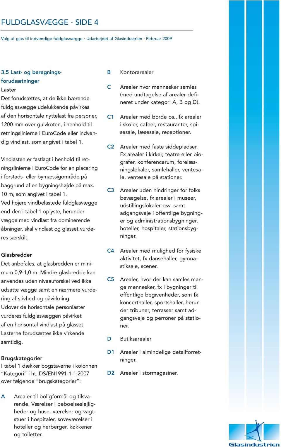 retningslinierne i EuroCode eller indvendig vindlast, som angivet i tabel 1.