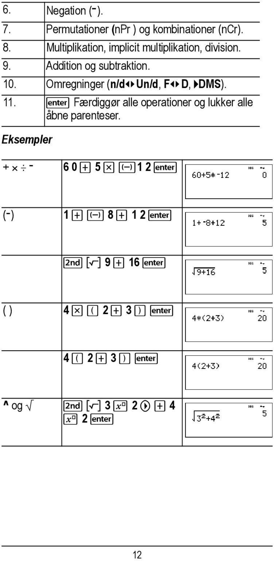 Omregninger (n/d³ Un/d, F³ D, 4DMS). 11.