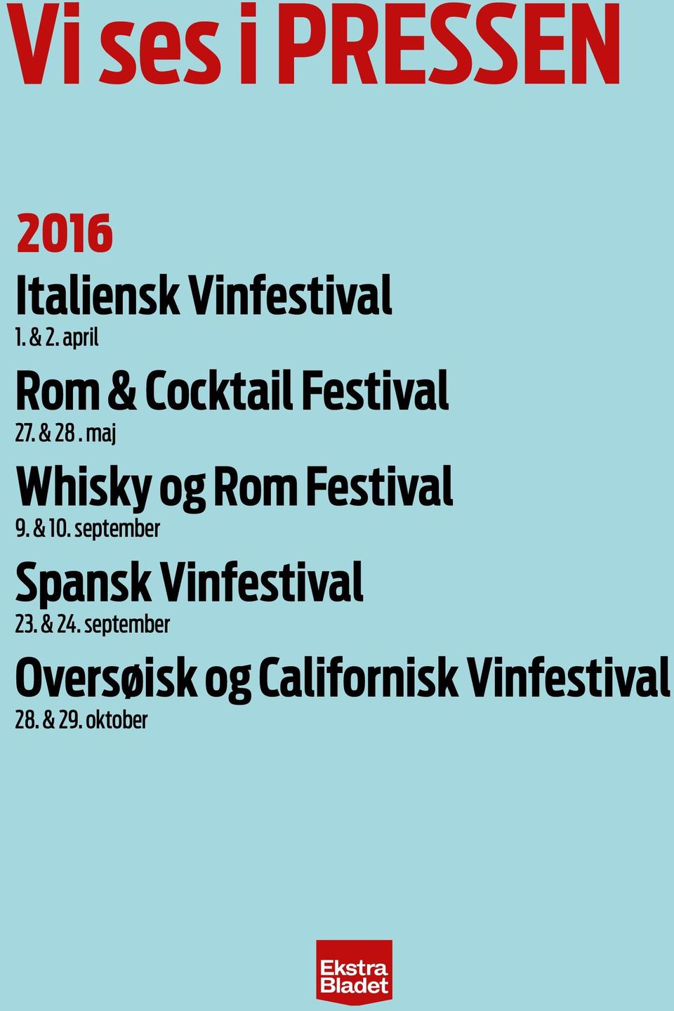 maj Whisky og Rom Festival 9. & 10.