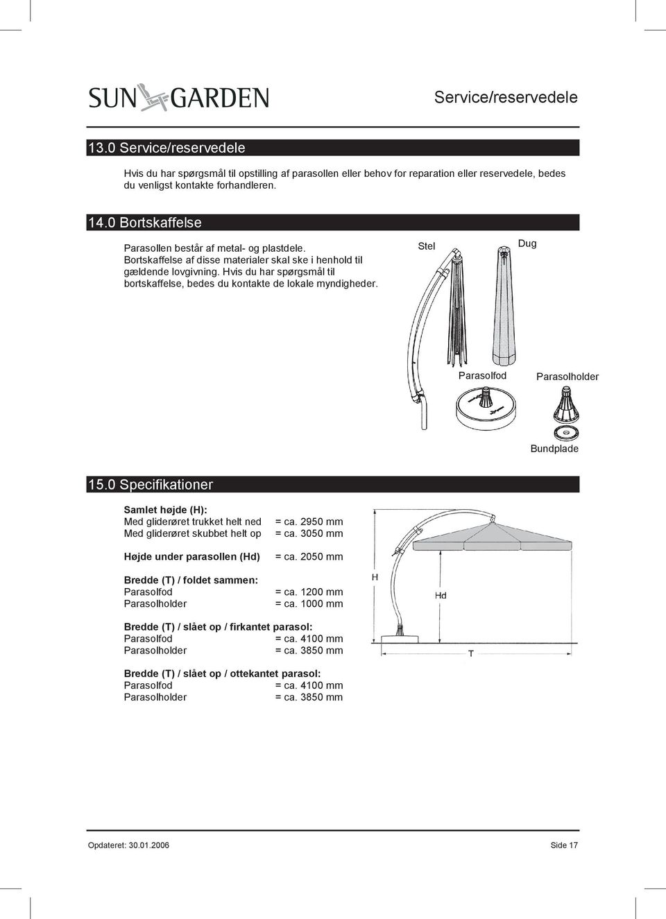 Betjeningsvejledning. hængeparasol. Indledning - PDF Gratis download