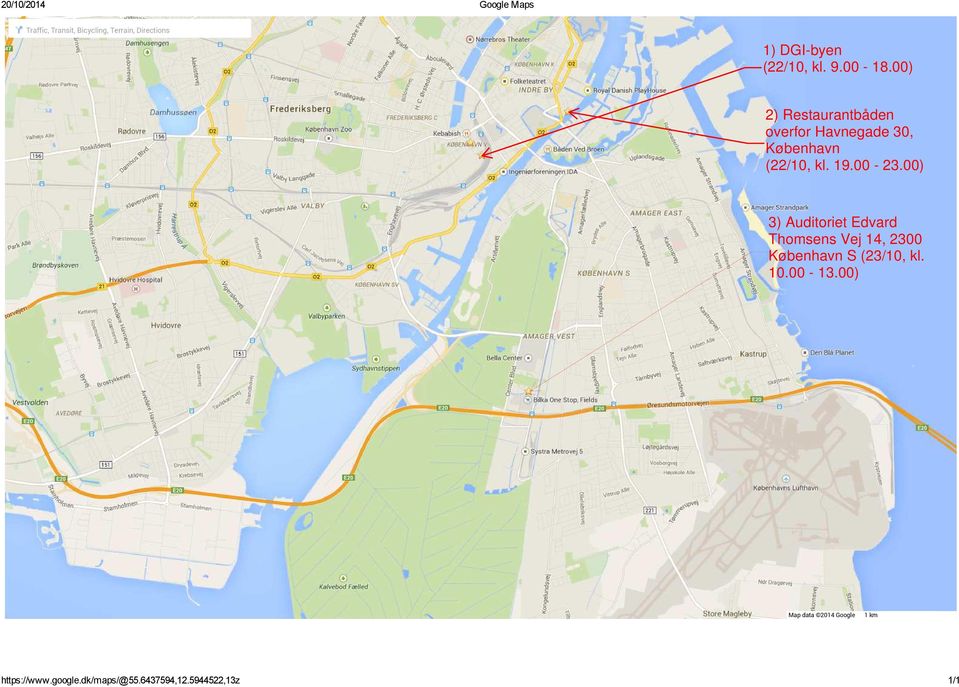 Directions Map data 2014 Google 1 km
