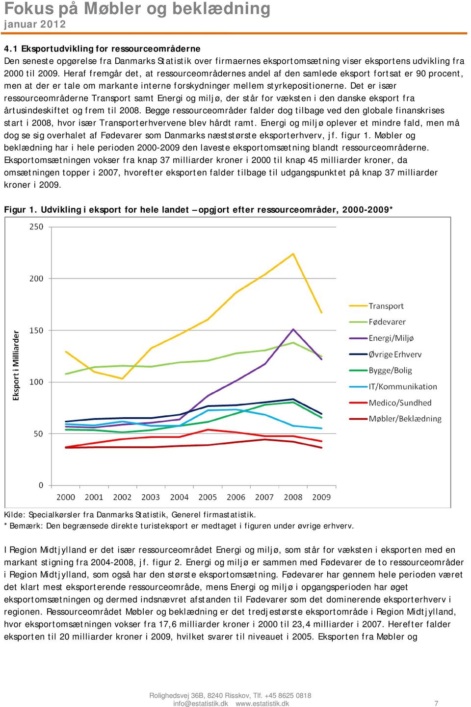 Det er især ressourceområderne Transport samt Energi og miljø, der står for væksten i den danske eksport fra årtusindeskiftet og frem til 2008.