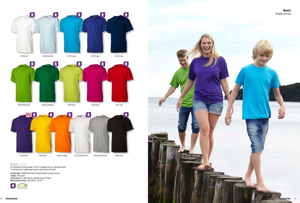 225 En klassisk US bomulds T-shirt i mange farver og størrelser. T-shirten har nakketape og er optimeret til tryk.