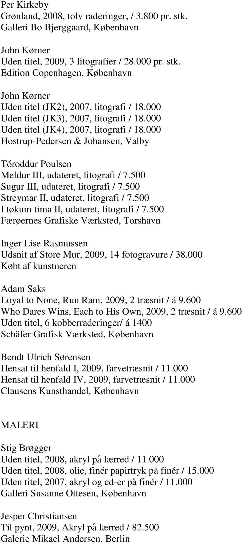 500 Sugur III, udateret, litografi / 7.500 Streymar II, udateret, litografi / 7.500 I tøkum tima II, udateret, litografi / 7.