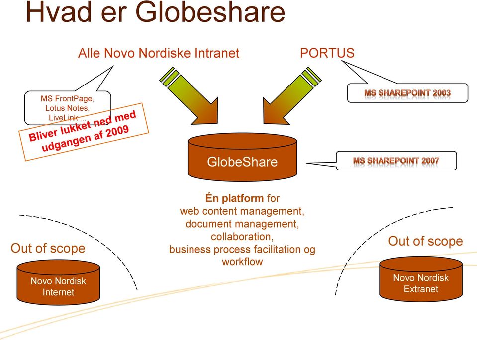.. GlobeShare Out of scope Novo Nordisk Internet Én platform for web