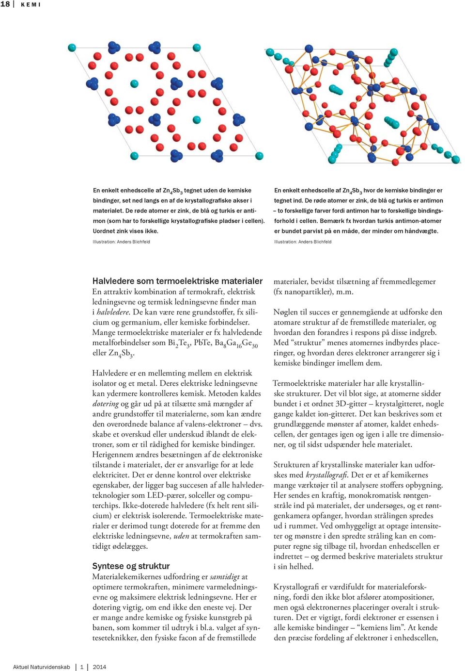 Illustration: Anders Blichfeld En enkelt enhedscelle af Zn 4 hvor de kemiske bindinger er tegnet ind.