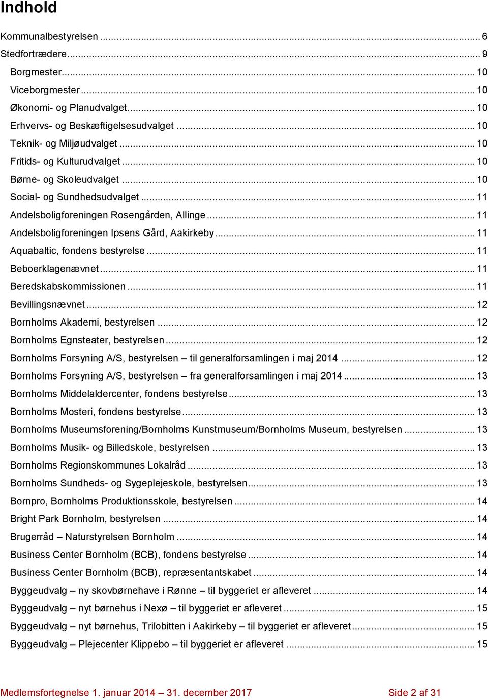 .. 11 Aquabaltic, fondens bestyrelse... 11 Beboerklagenævnet... 11 Beredskabskommissionen... 11 Bevillingsnævnet... 12 Bornholms Akademi, bestyrelsen... 12 Bornholms Egnsteater, bestyrelsen.