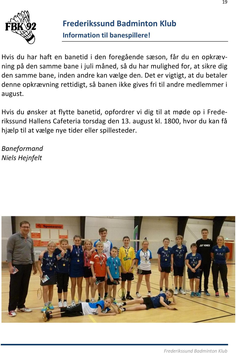 Frederikssund Badminton Klub FBK 92 NETBOLDEN - PDF Gratis download