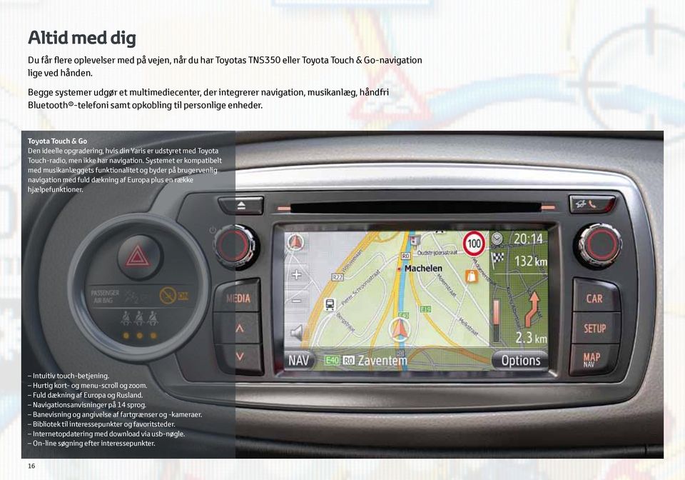 Toyota Touch & Go Den ideelle opgradering, hvis din Yaris er udstyret med Toyota Touch-radio, men ikke har navigation.