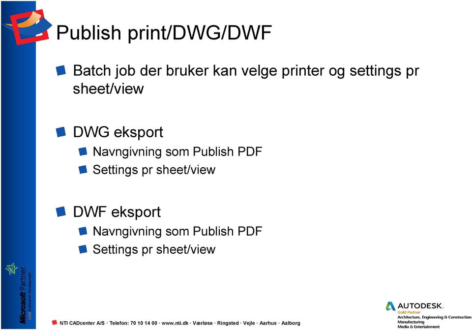Navngivning som Publish PDF Settings pr sheet/view