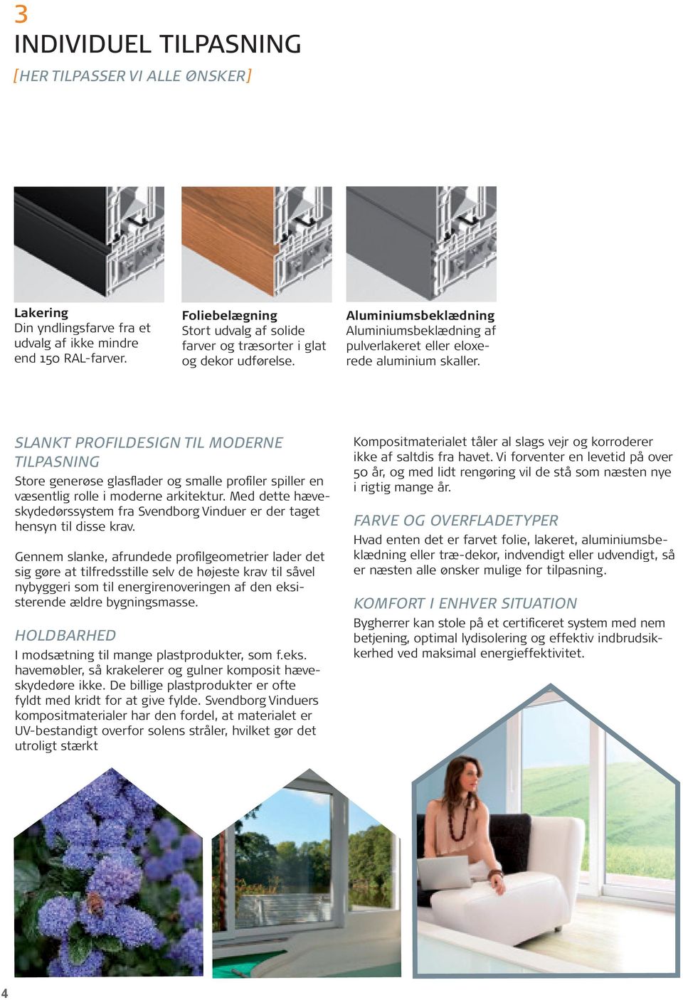 Slankt Profildesign til moderne tilpasning Store generøse glasflader og smalle profiler spiller en væsentlig rolle i moderne arkitektur.