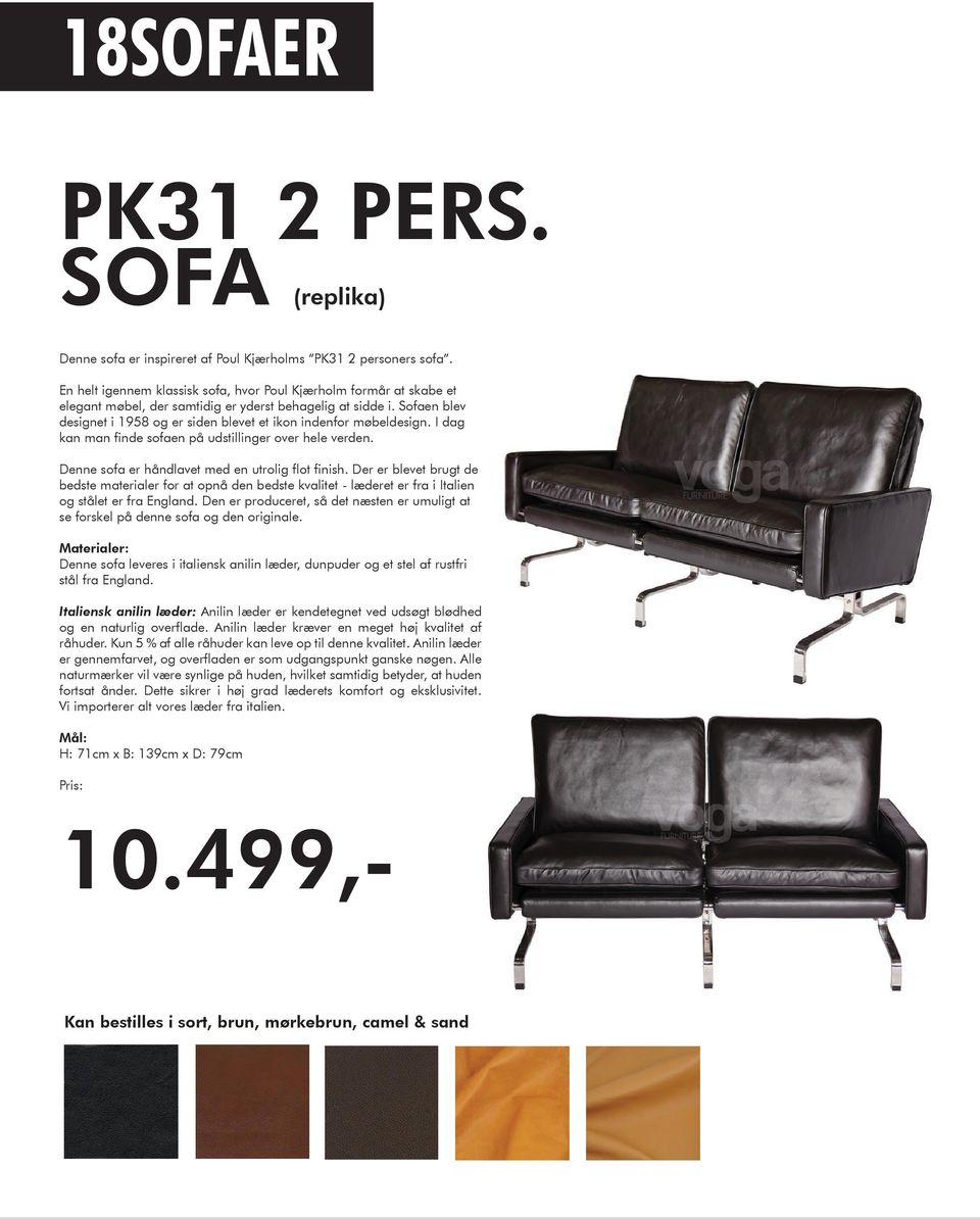 Sofaen blev designet i 1958 og er siden blevet et ikon indenfor møbeldesign. I dag kan man finde sofaen på udstillinger over hele verden. Denne sofa er håndlavet med en utrolig flot finish.