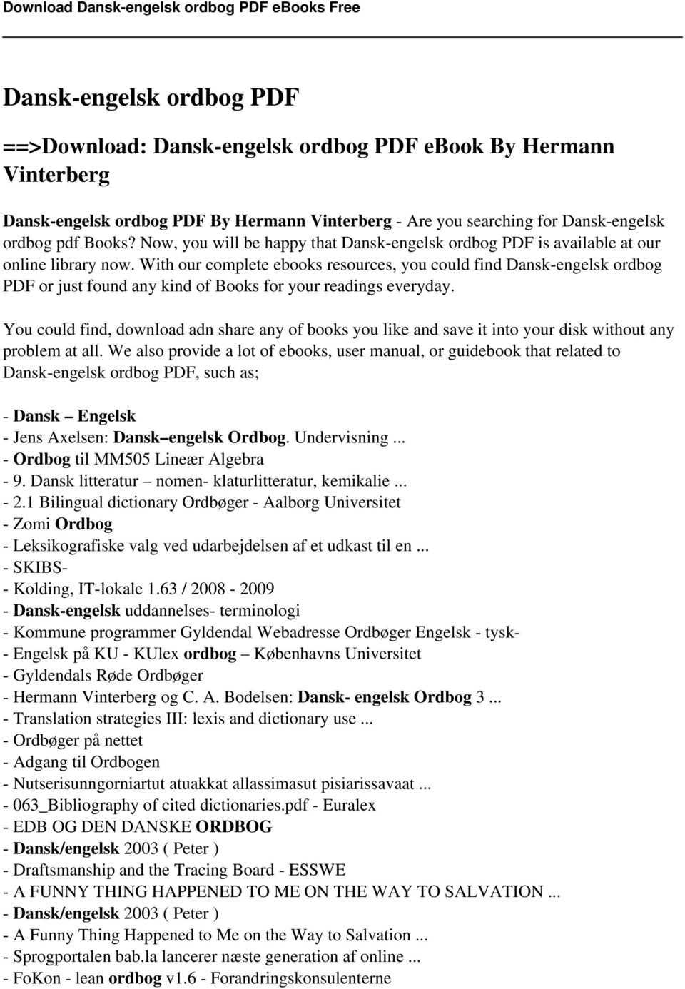 Dansk-engelsk ordbog PDF - PDF Free Download