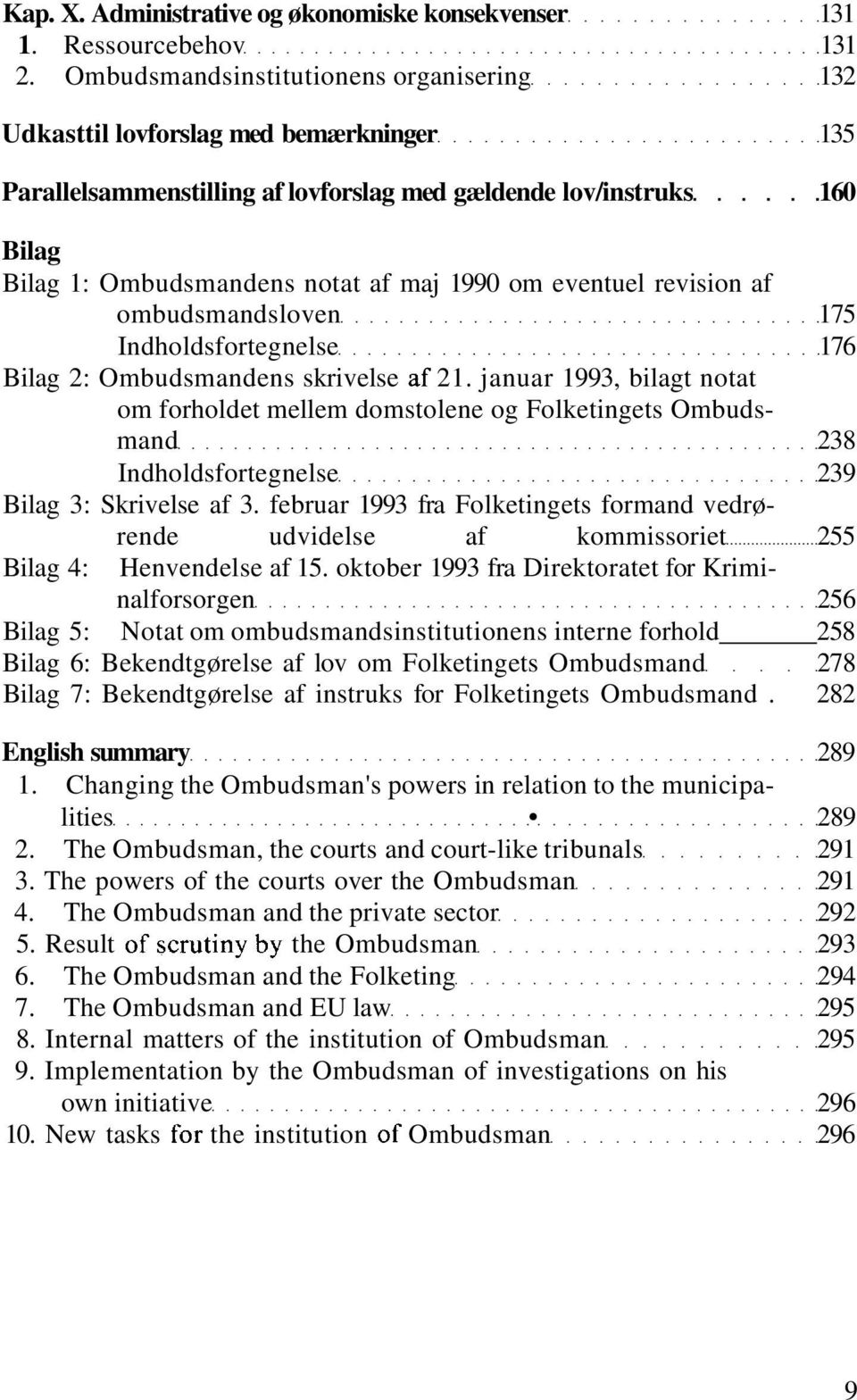 om eventuel revision af ombudsmandsloven 175 Indholdsfortegnelse 176 Bilag 2: Ombudsmandens skrivelse af 21.