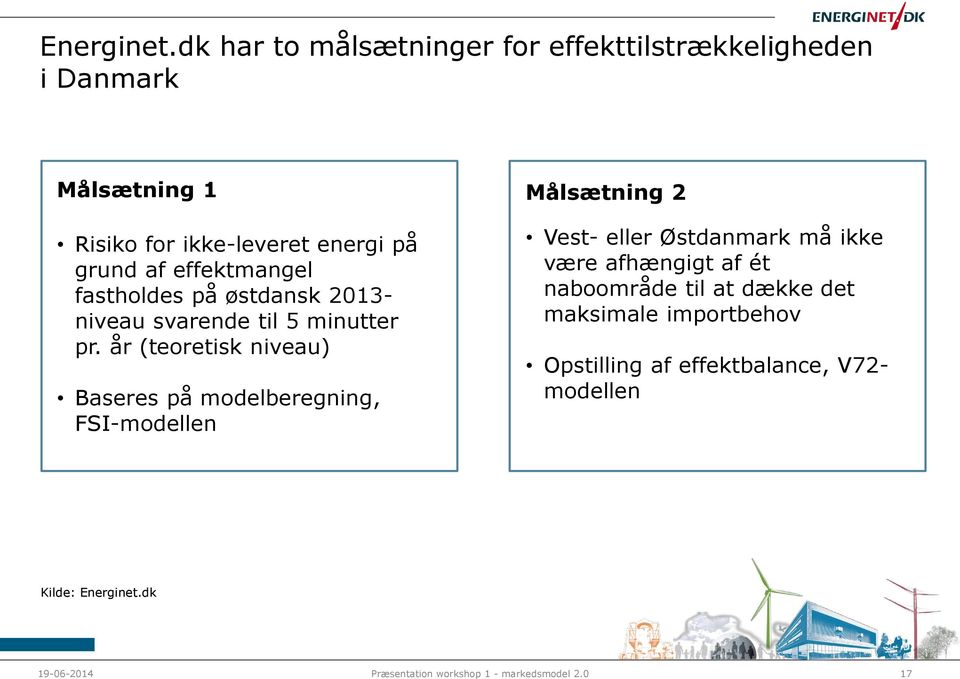 effektmangel fastholdes på østdansk 2013- niveau svarende til 5 minutter pr.