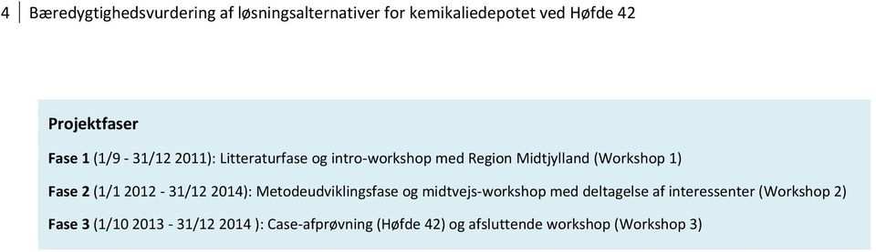 (1/1 2012 31/12 2014): Metodeudviklingsfase og midtvejs workshop med deltagelse af interessenter