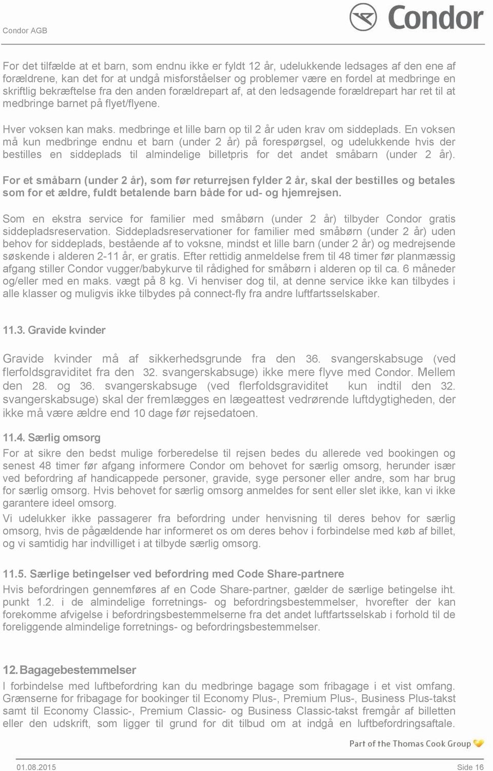 Almindelige forretnings- og befordringsbestemmelser (Condor Flugdienst  GmbH) - PDF Gratis download