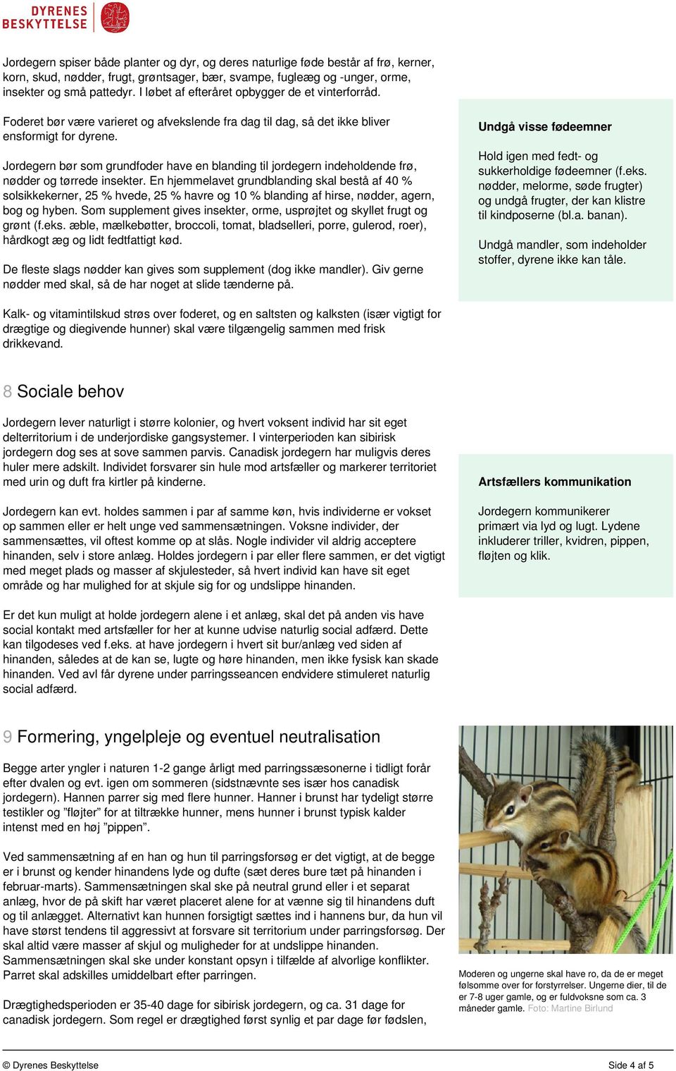 Pasningsvejledning Jordegern - PDF Gratis download