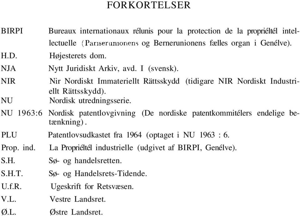 Nytt Juridiskt Arkiv, avd. I (svensk). Nir Nordiskt Immateriellt Rättsskydd (tidigare NIR Nordiskt Industriellt Rättsskydd). Nordisk utredningsserie.