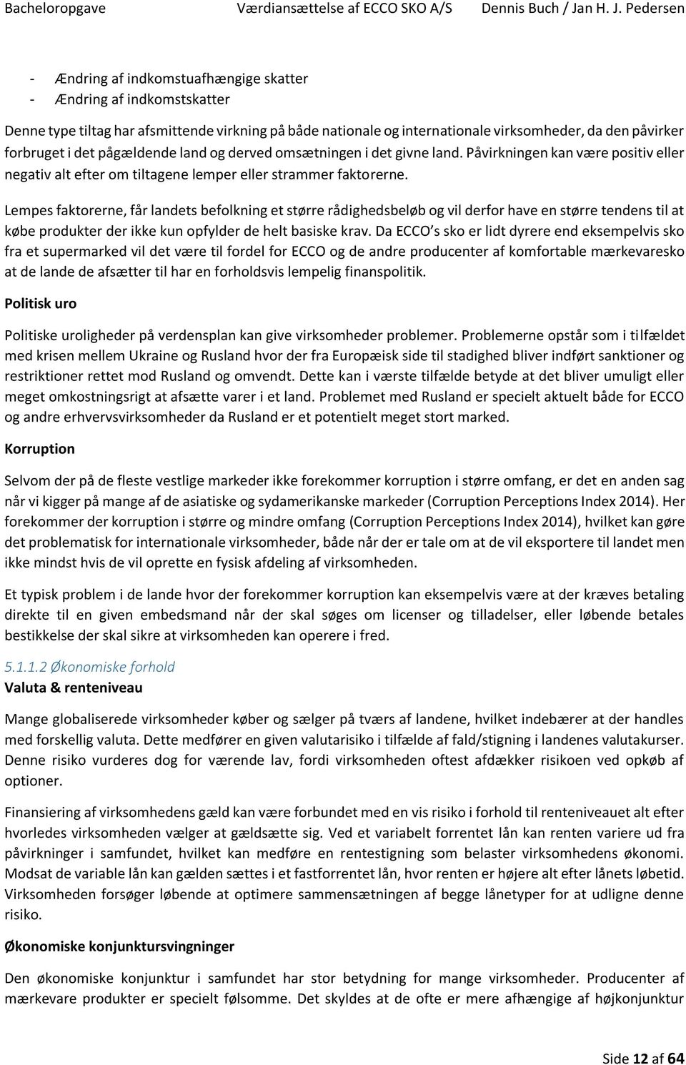 A valuation of the Danish company ECCO SKO - PDF Gratis download