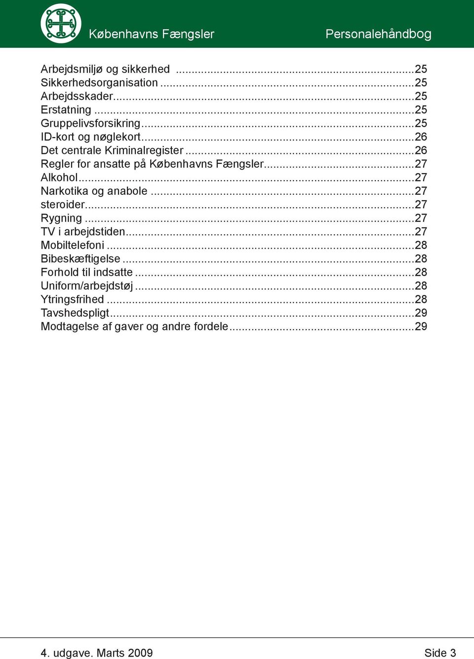 Personalehåndbog Københavns Fængsler - PDF Free Download