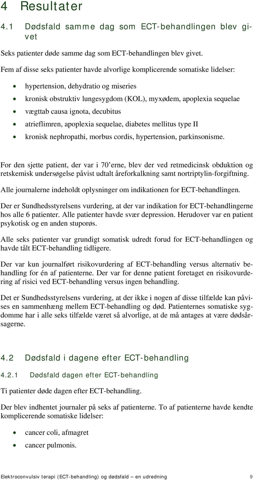 ELEKTROCONVULSIV TERAPI (ECT-BEHANDLING) OG DØDSFALD - en udredning - PDF  Gratis download