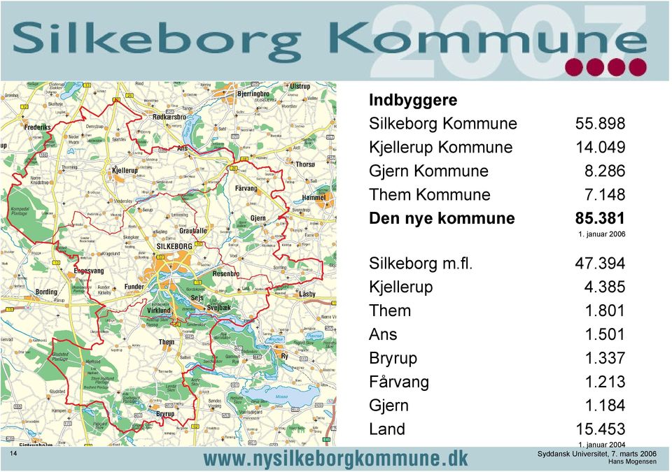 januar 2006 Silkeborg m.fl. 47.394 Kjellerup 4.385 Them 1.801 Ans 1.