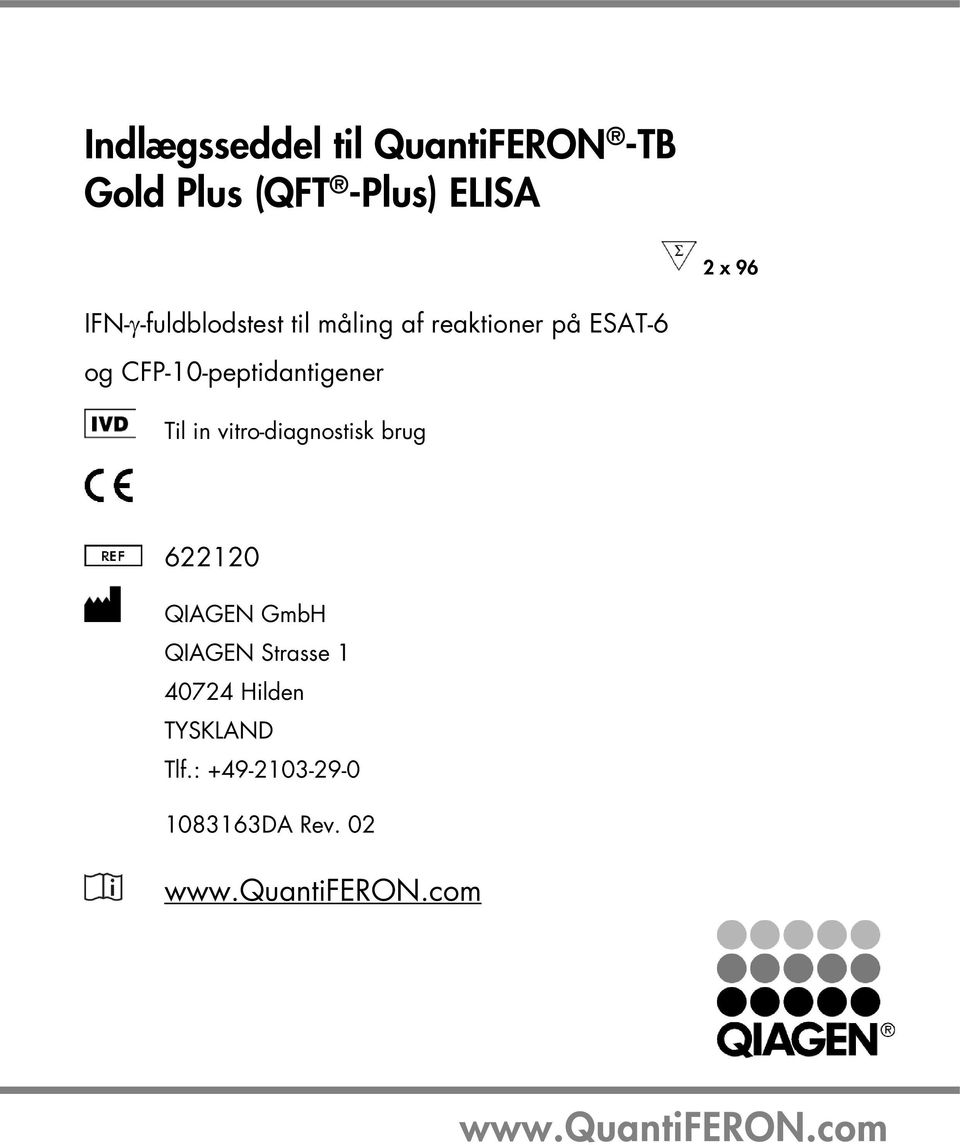 CFP-10-peptidantigener Til in vitro-diagnostisk brug 622120 QIAGEN GmbH QIAGEN