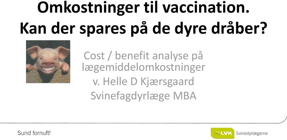 Cost / benefit analyse på