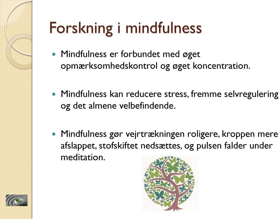 Mindfulness kan reducere stress, fremme selvregulering og det almene
